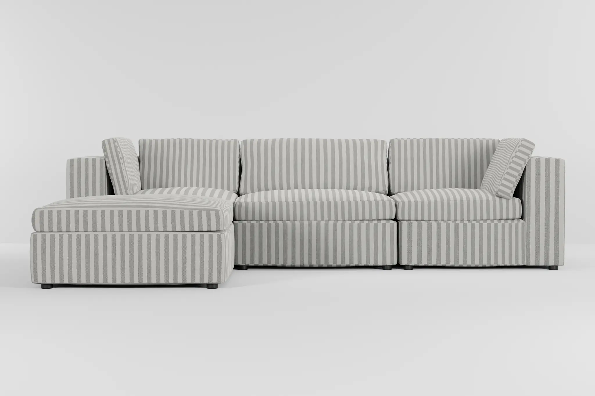 Destin Sea Lane Dark Gray Fabric 4-piece Bumper Sectional Destin Sea Lane Dark Gray Fabric 4-piece Bumper Sectional