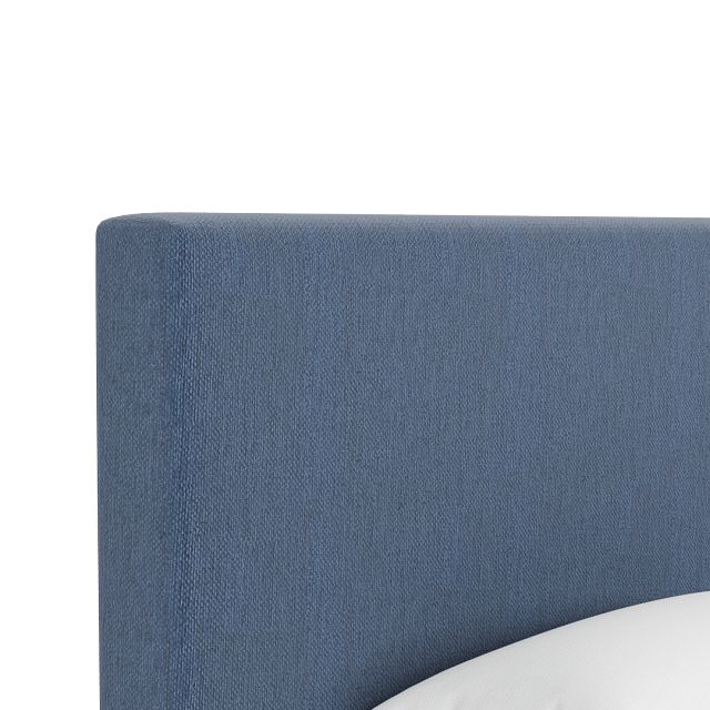 Grayton Revenue Dark Blue 54" Upholstered Platform Bed
