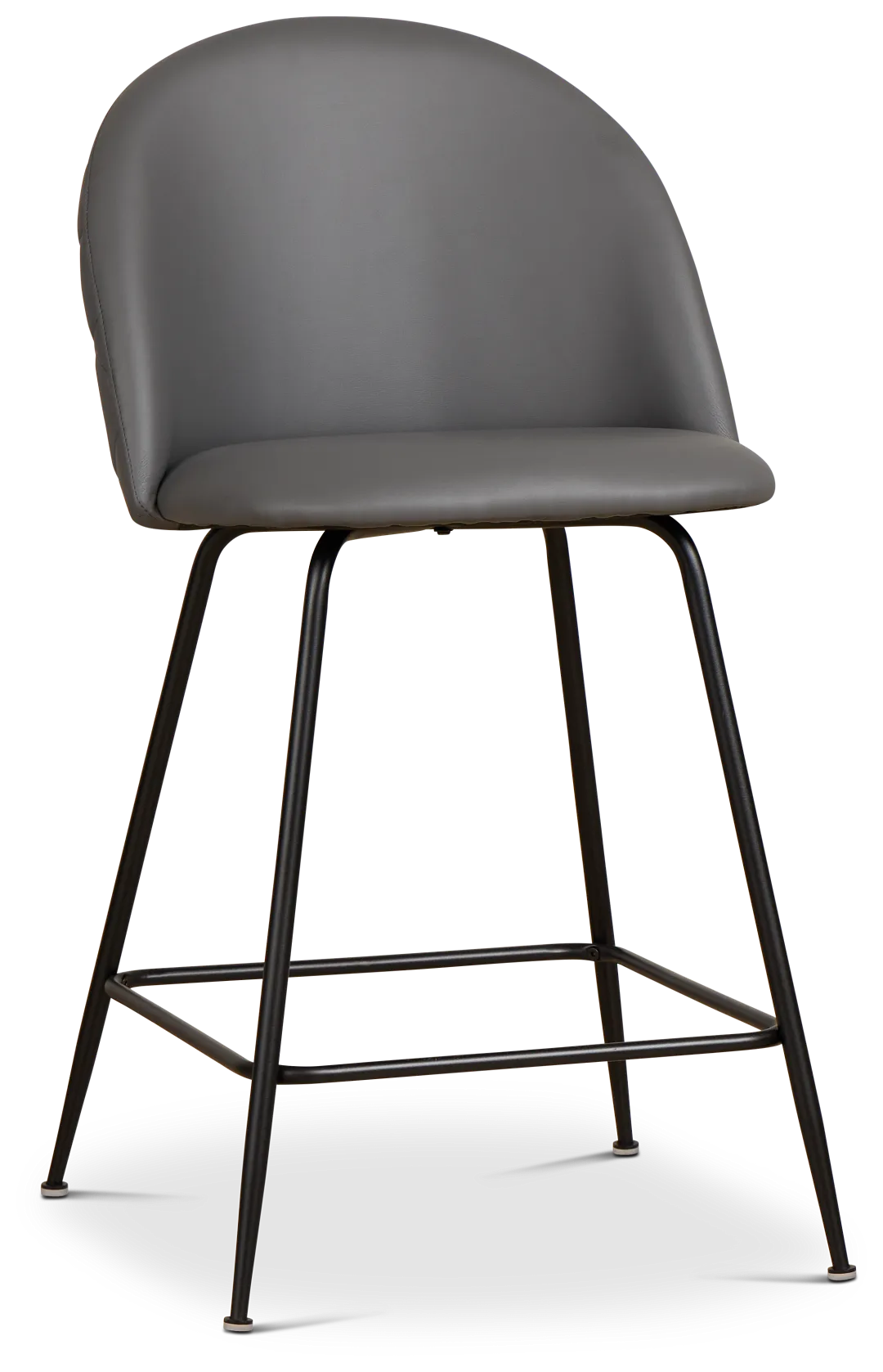 Capri Dark Gray Upholstered 24" Barstools W/black Legs