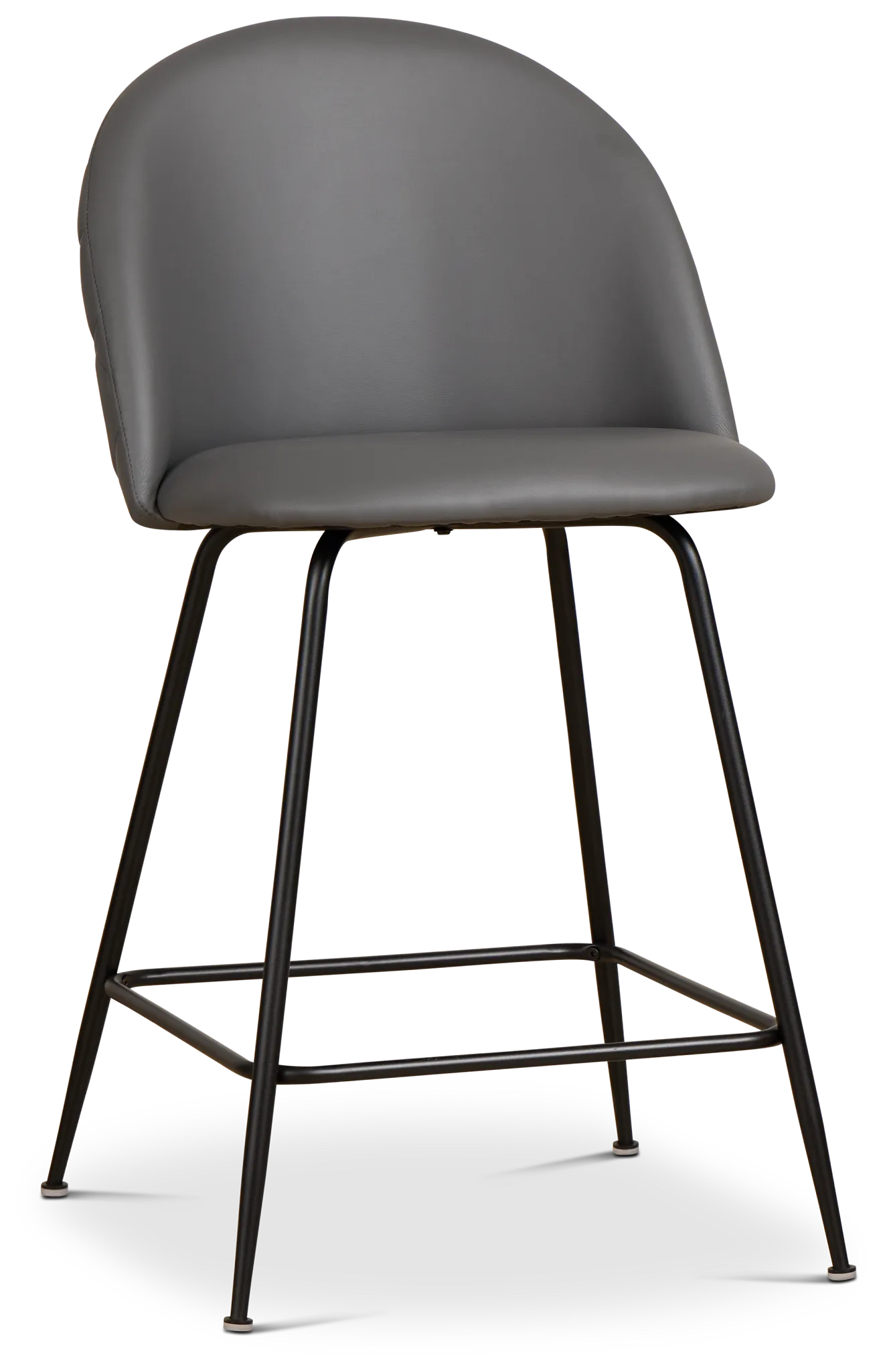 Capri Dark Gray Upholstered 24" Barstools W/black Legs
