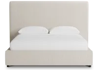 Grayton Revenue Beige 54" Upholstered Platform Bed