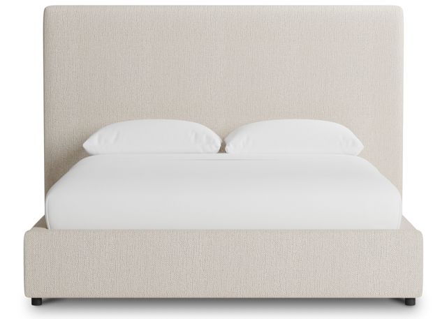 Grayton Revenue Beige 54" Upholstered Platform Bed