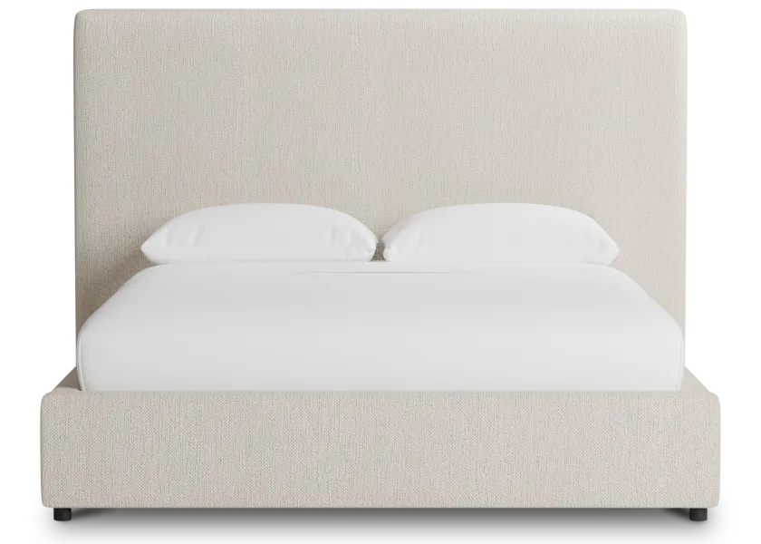 Grayton Revenue Beige 54" Upholstered Platform Bed