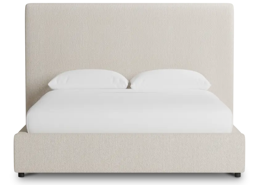 Grayton Revenue Beige 54" Upholstered Platform Bed Grayton Revenue Beige 54" Upholstered Platform Bed