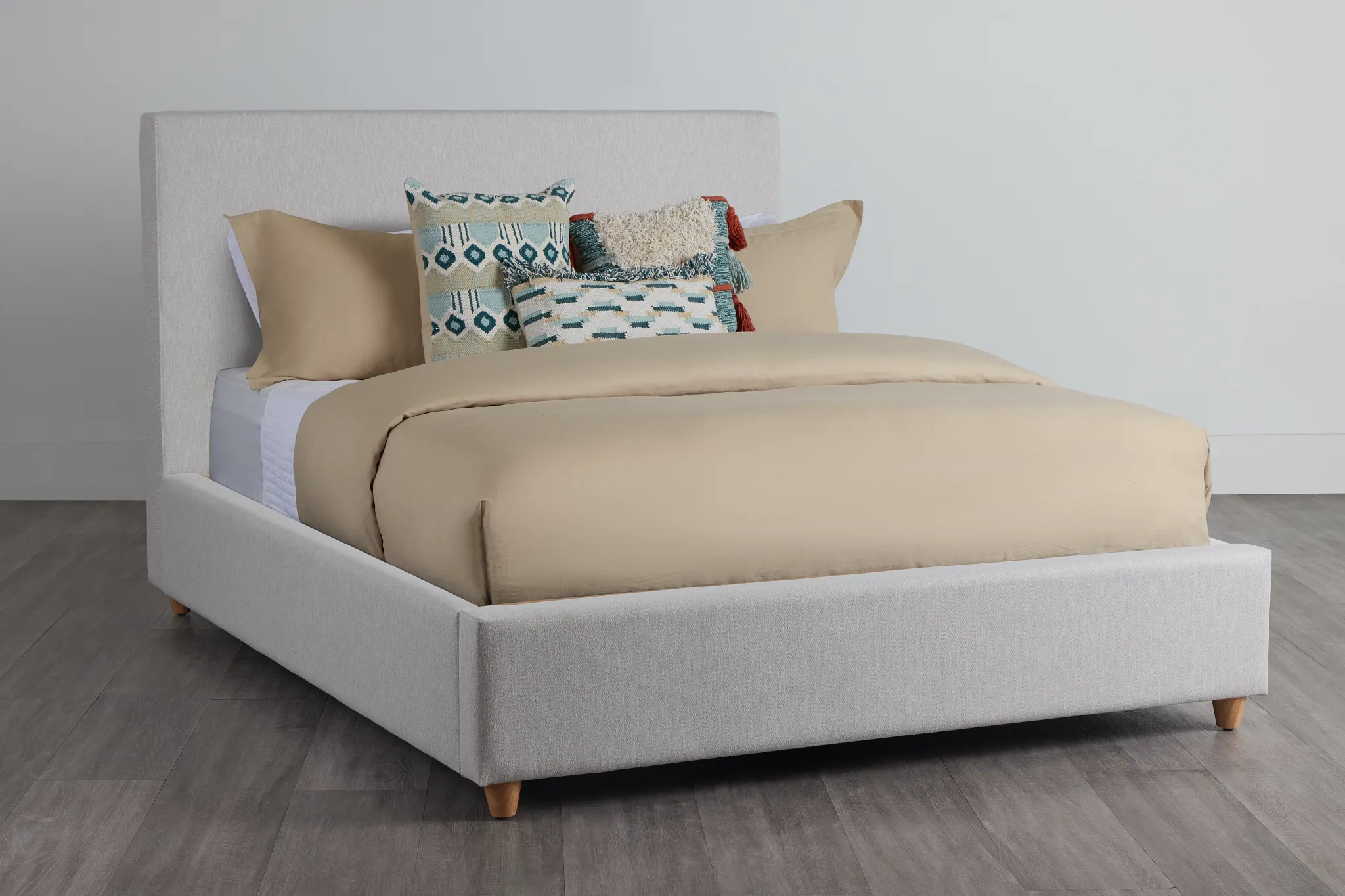 Chelsea Light Beige Uph Platform Bed