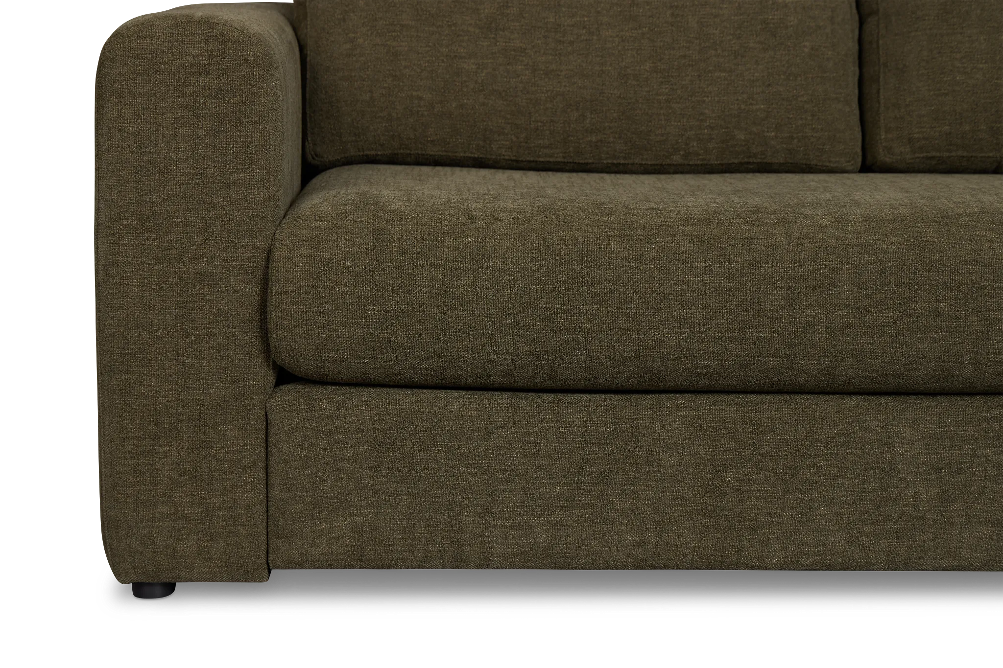 Alma Dark Green Fabric Medium Right Chaise Wedge Sectional