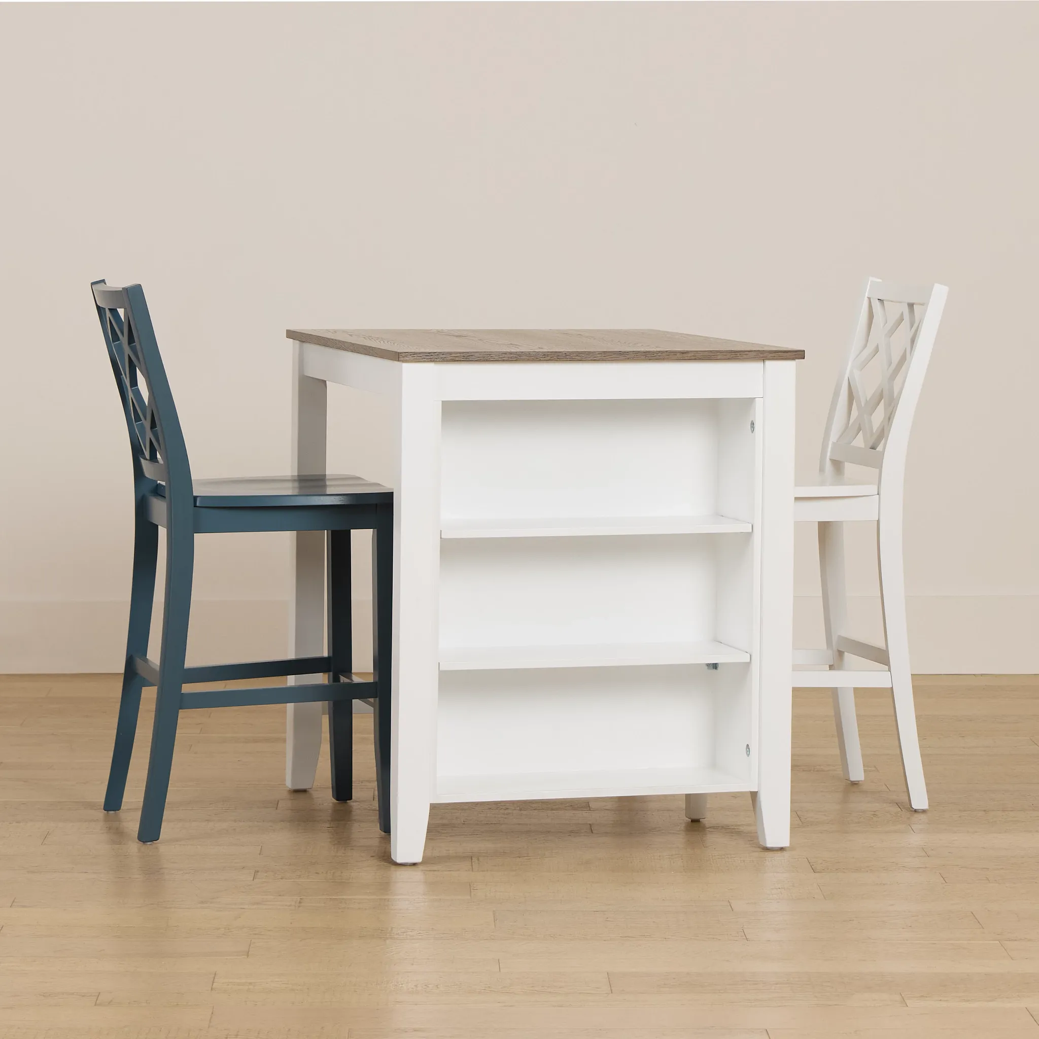 Edgartown Two-tone Storage High Table & Mixed Barstools