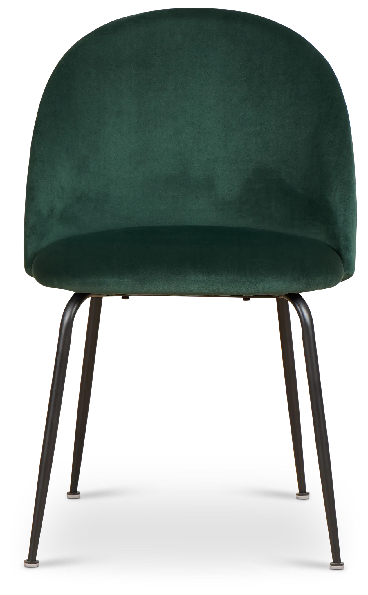 Capri Dark Green Velvet Upholstered Side Chair W/ Black Legs