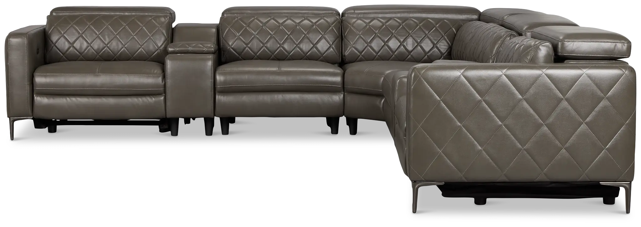 Ava Dark Gray Micro Large Dual Power Reclining Two-arm Sectional Ava Dark Gray Micro Large Dual Power Reclining Two-arm Sectional