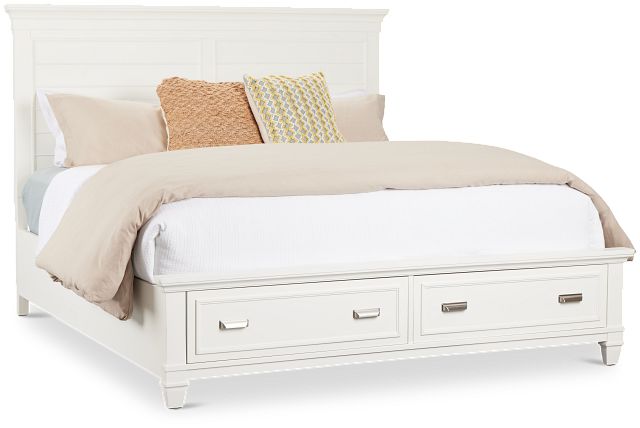 Cape Cod Ivory Panel Storage Bed