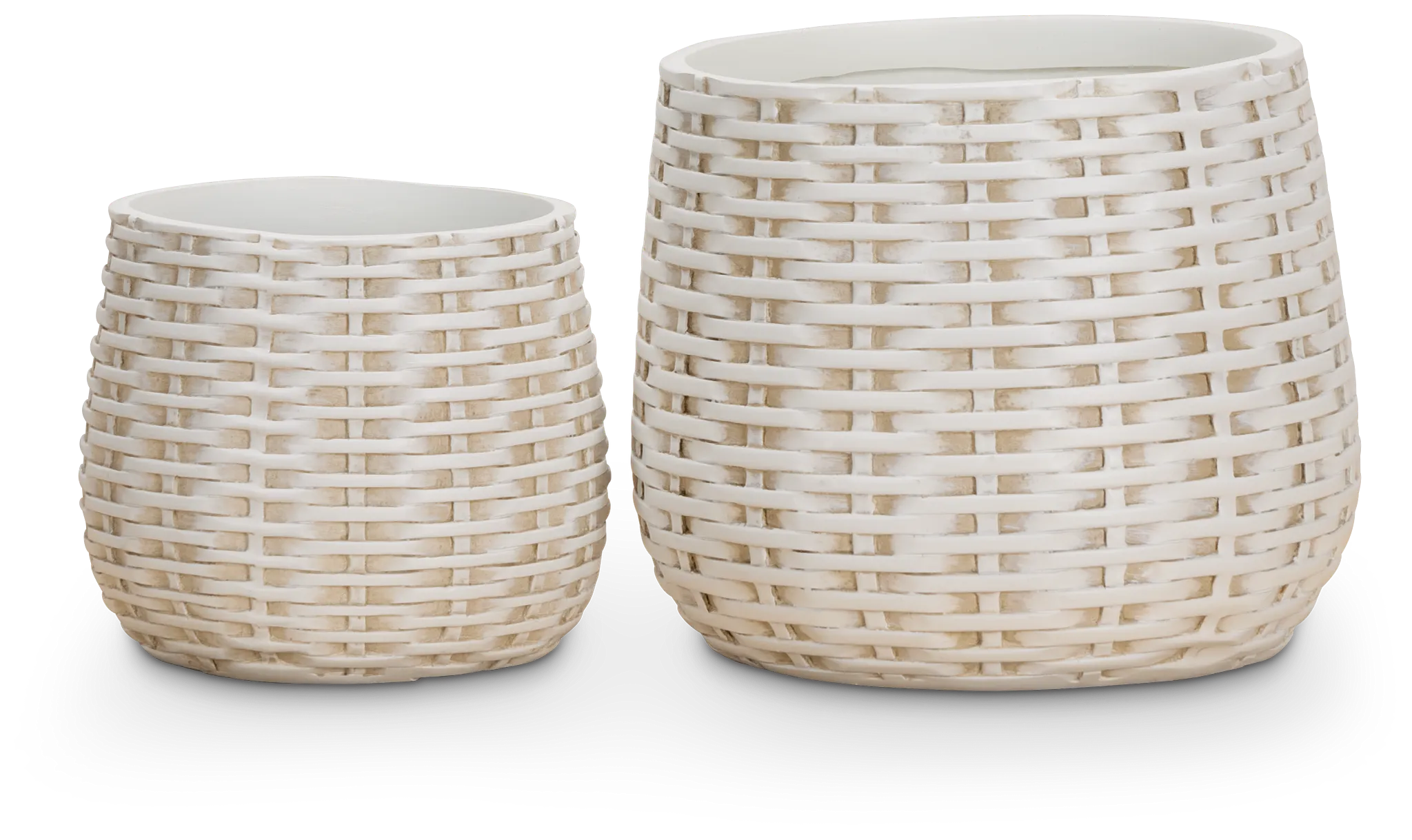 Deco White Set Of 2 Planter