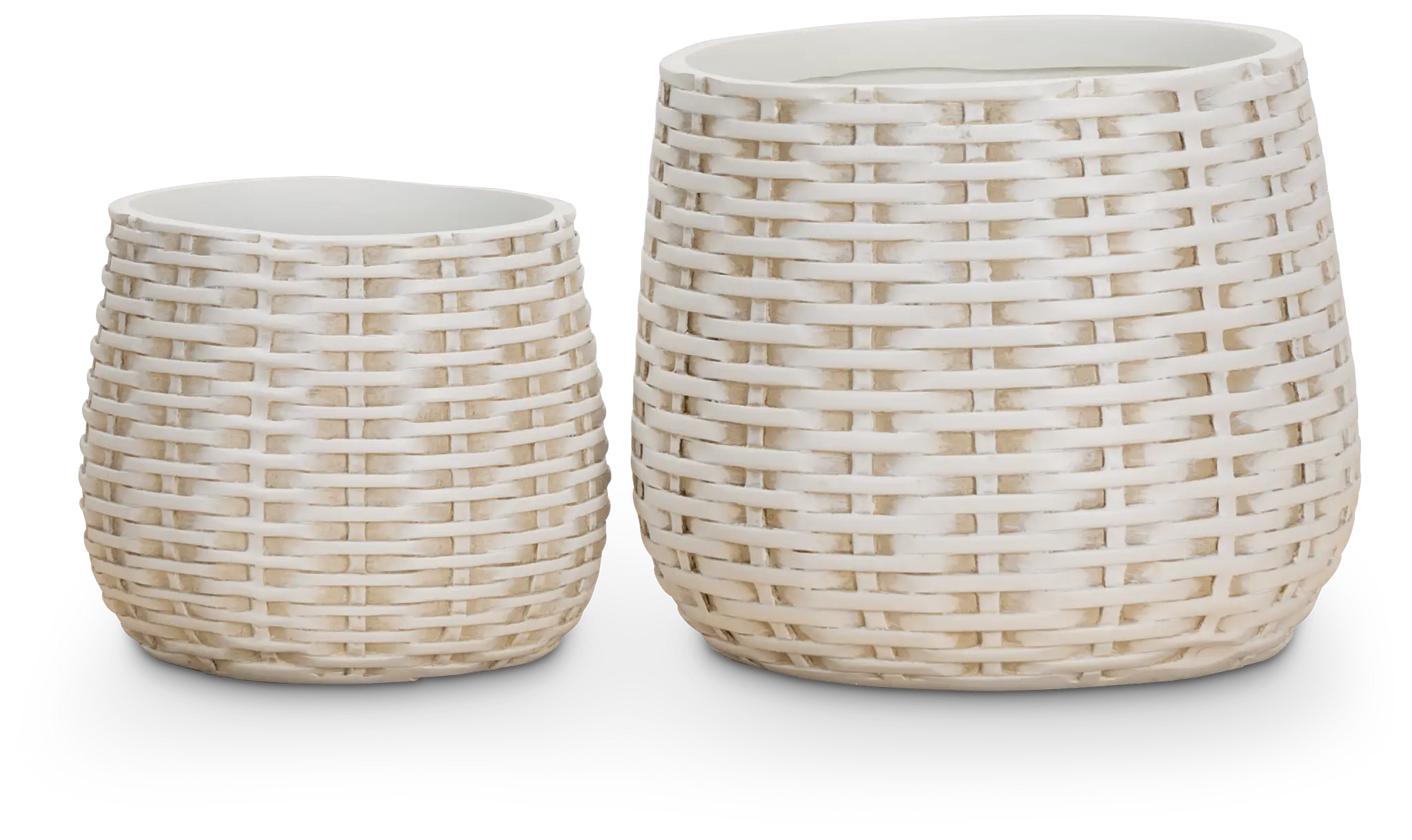 Deco White Set Of 2 Planter Deco White Set Of 2 Planter