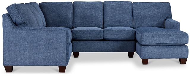 Andie Blue Fabric Medium Right Chaise Sectional
