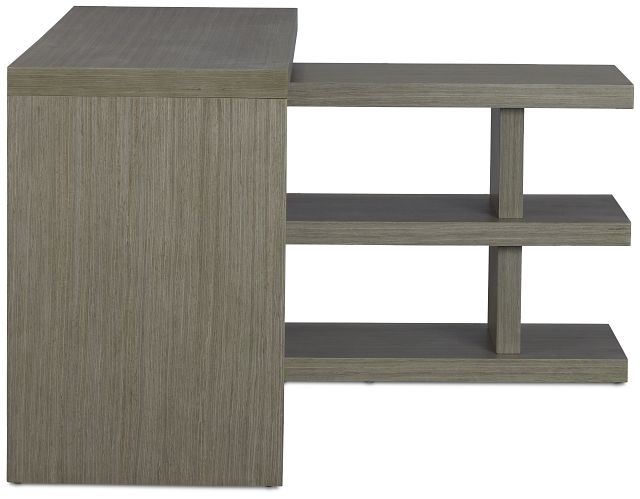 Olympia Gray Wood L Desk