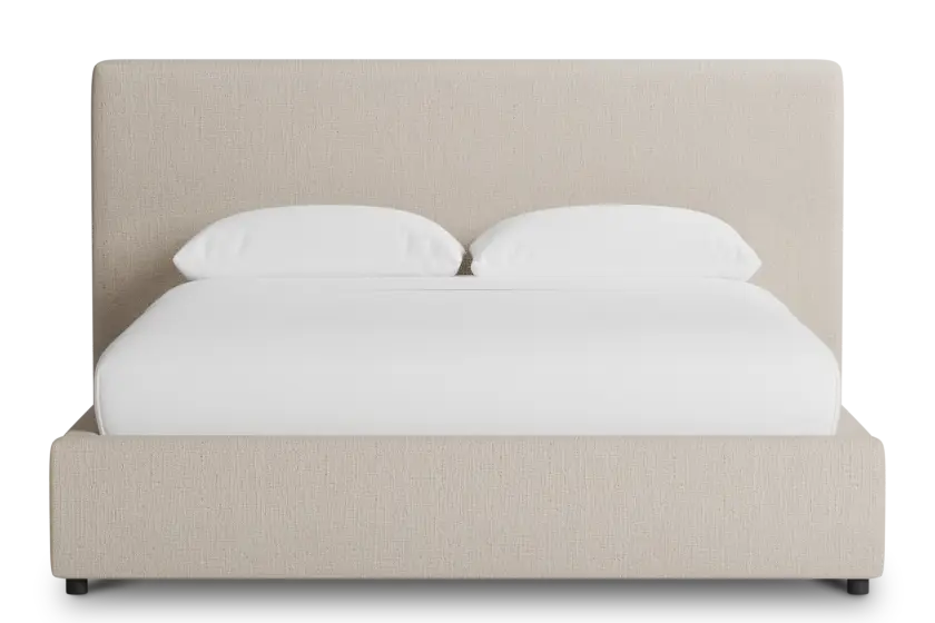 Grayton Linen Beige 44" Upholstered Platform Bed Grayton Linen Beige 44" Upholstered Platform Bed