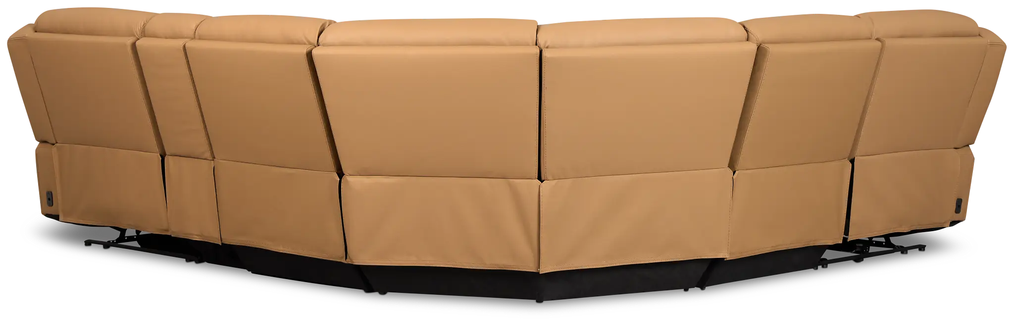 Wilder Brown Leather Medium Dual Power Sectional W/refrigerated Console Wilder Brown Leather Medium Dual Power Sectional W/refrigerated Console