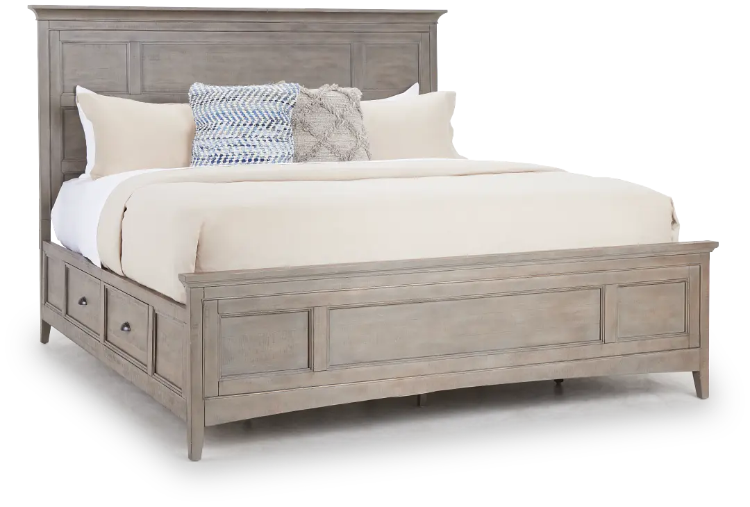 Heron Cove Light Tone Panel Storage Bed Heron Cove Light Tone Panel Storage Bed