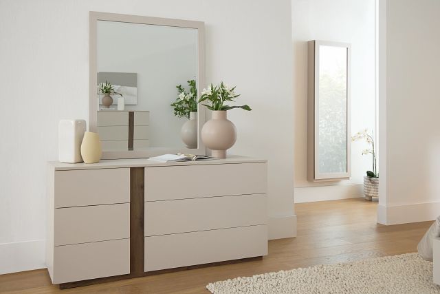 Brasilia Light Beige Dresser & Mirror