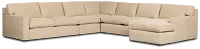 Hudson Beige Fabric Large Right Chaise Sectional