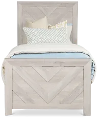 Delray White Panel Bed