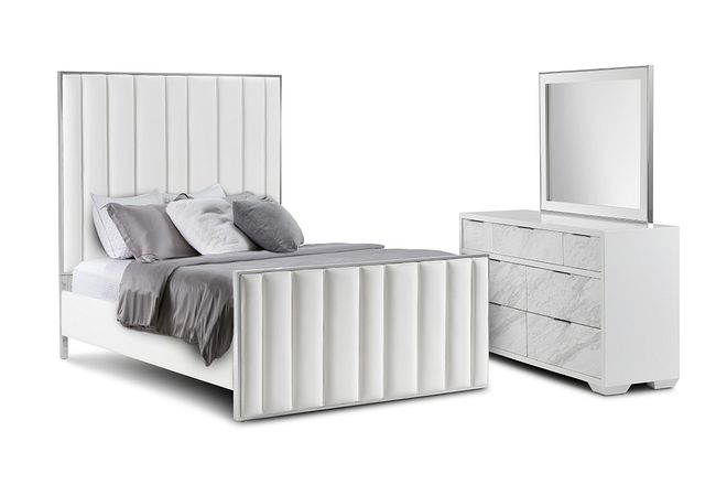 Ocean Drive White Metal Panel Bedroom