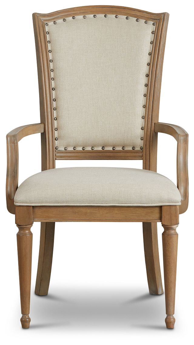 Haddie Light Tone Wood Arm Chair