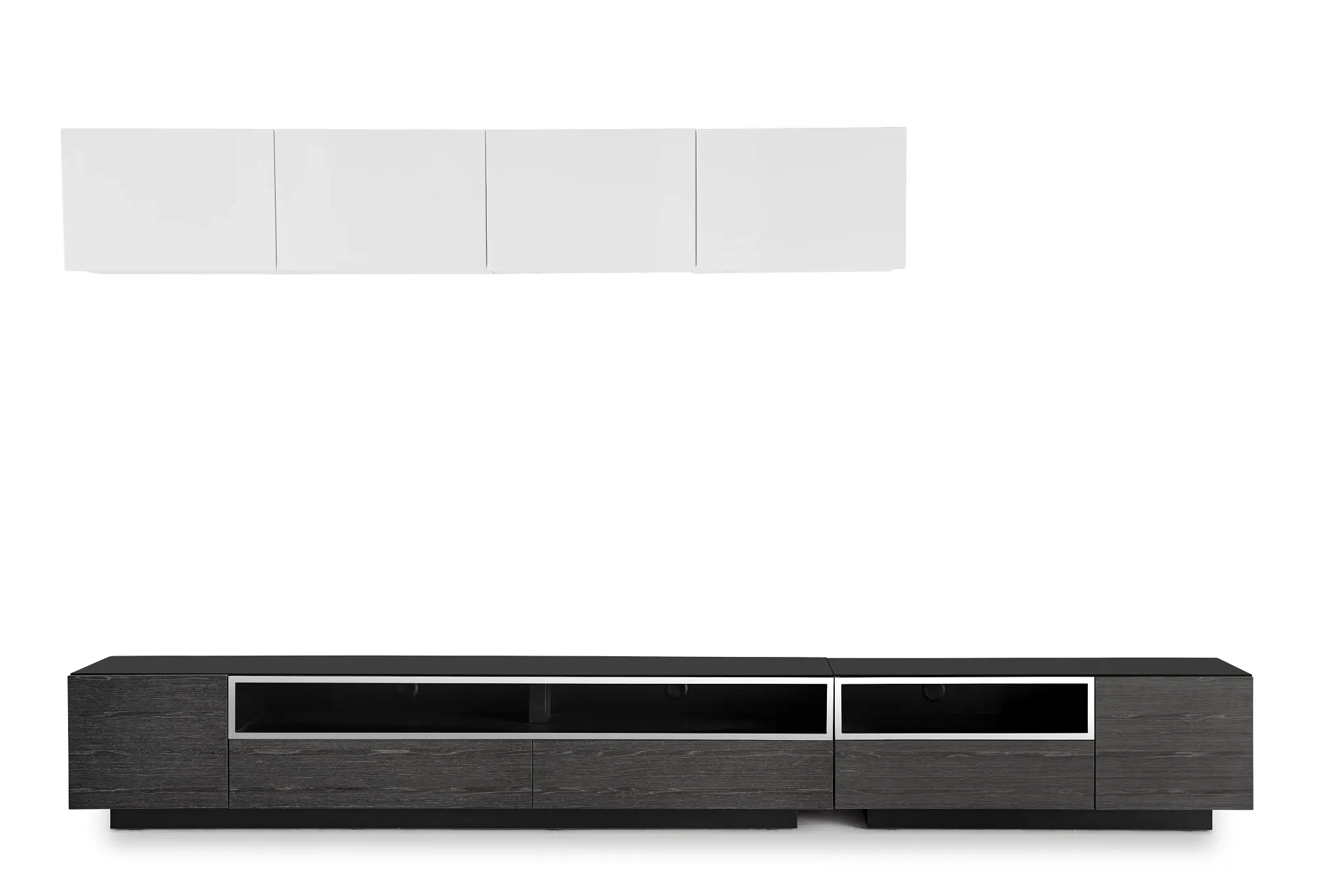 Vancouver 134" Dark Gray White 6-piece Left Modular Entertainment Wall Vancouver 134" Dark Gray White 6-piece Left Modular Entertainment Wall