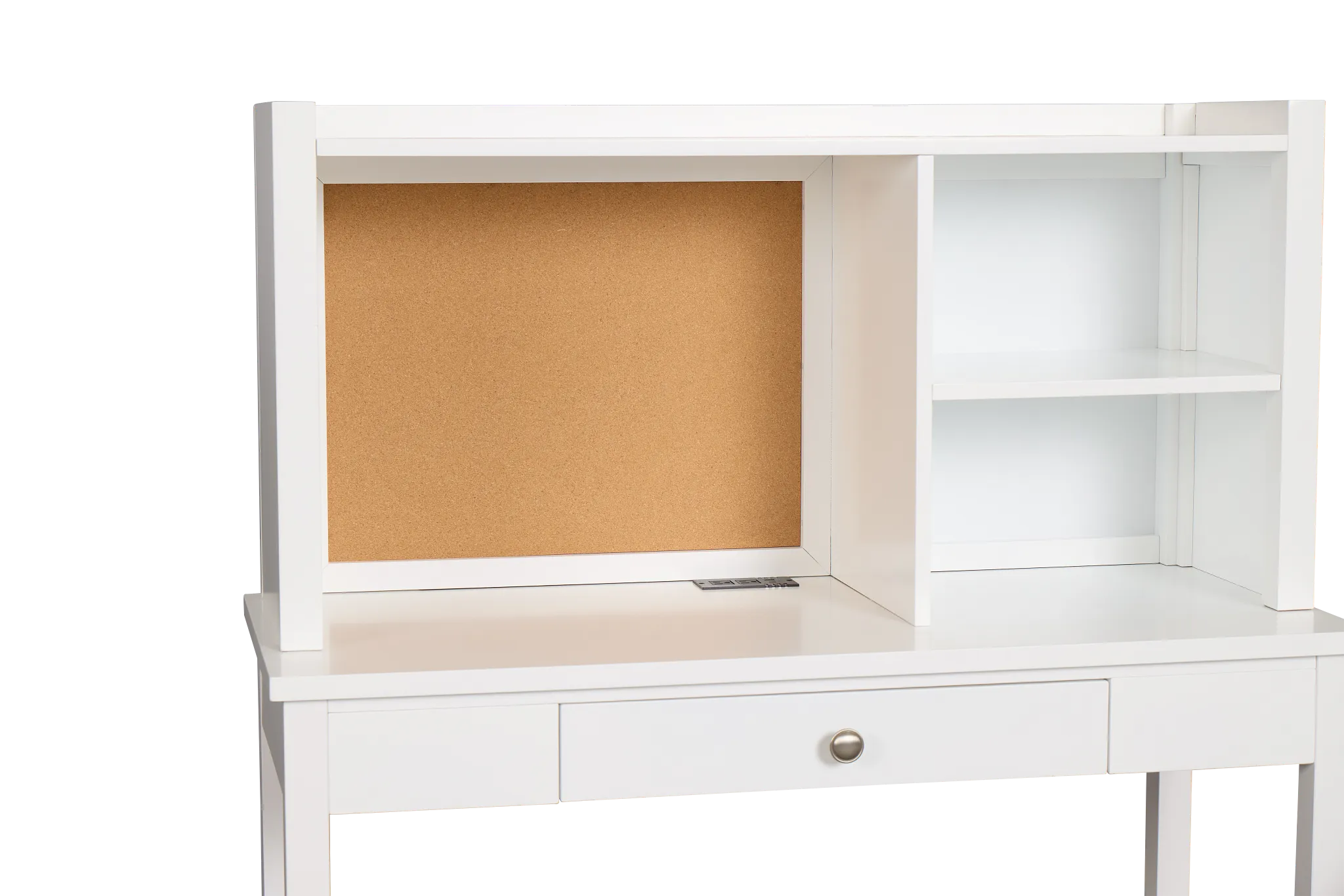 Charleston White 1-drawer Desk & Hutch