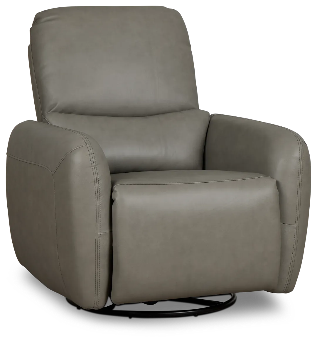 Eve Light Gray Lthr/vinyl Power Swivel Glider Recliner
