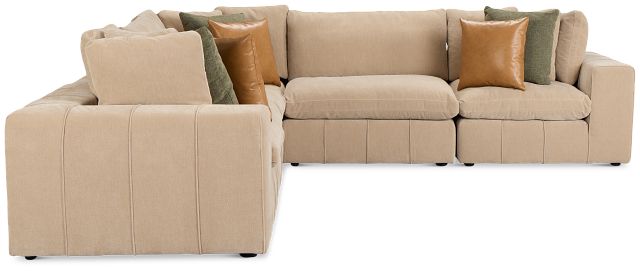 Cruz Light Beige Fabric 5-piece Modular Sectional