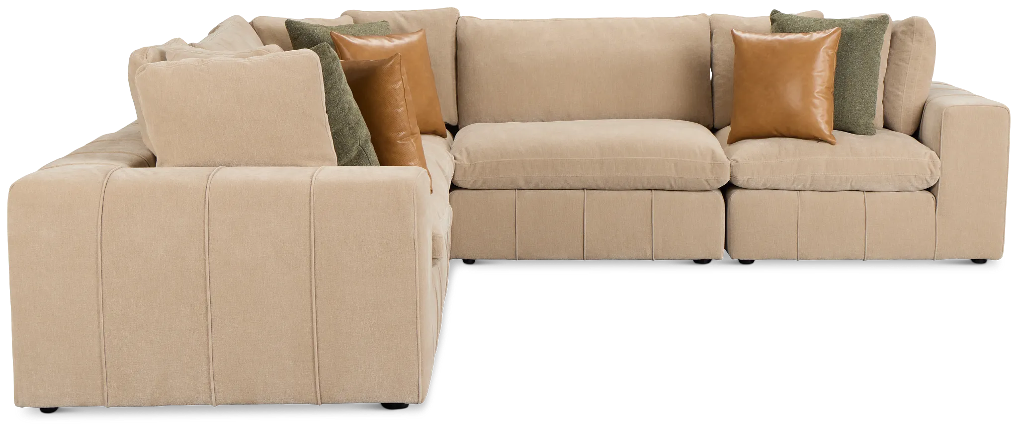 Cruz Light Beige Fabric 5-piece Modular Sectional