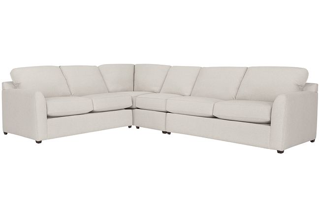 Asheville Light Taupe Fabric Large Two-arm Sectional