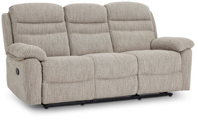 beige fabric recliner sofa