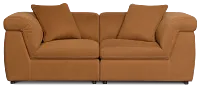 Aria Medium Brown Micro Immersive 2-piece Modular Sofa
