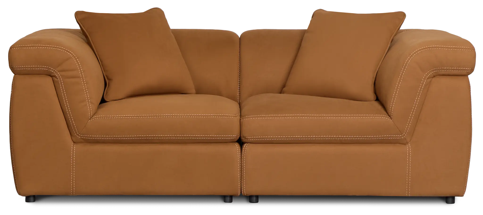 Aria Medium Brown Micro Immersive 2-piece Modular Sofa Aria Medium Brown Micro Immersive 2-piece Modular Sofa