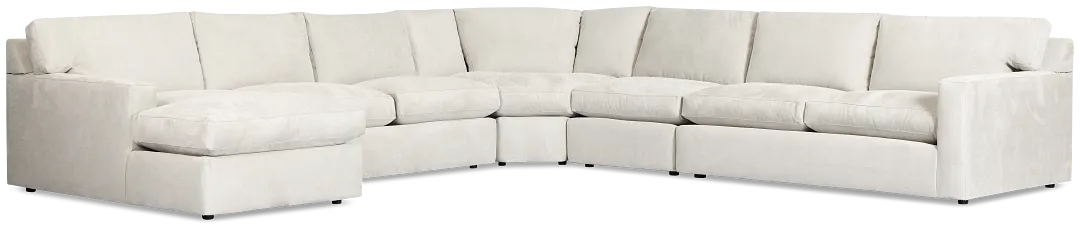 Hudson Gray Fabric Large Left Chaise Wedge Sectional