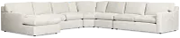 Hudson Gray Fabric Large Left Chaise Wedge Sectional