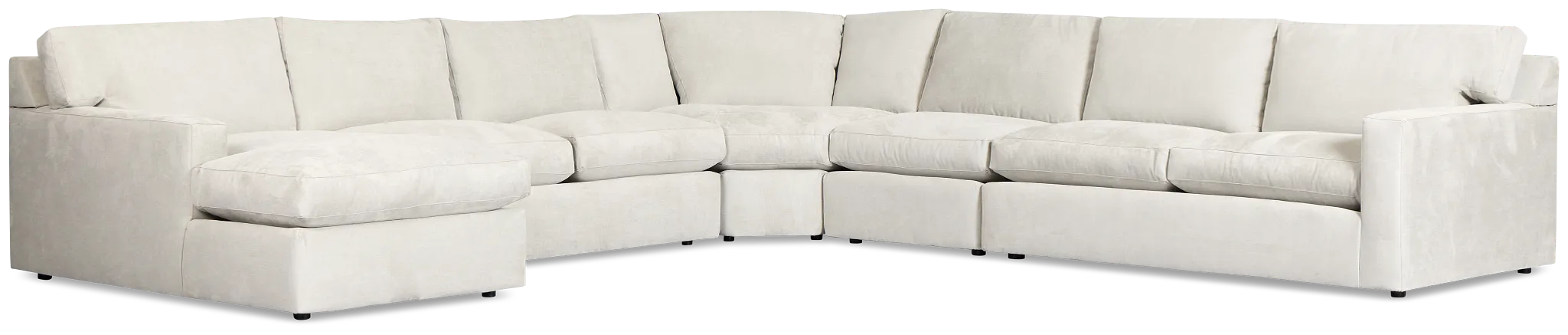Hudson Gray Fabric Large Left Chaise Wedge Sectional