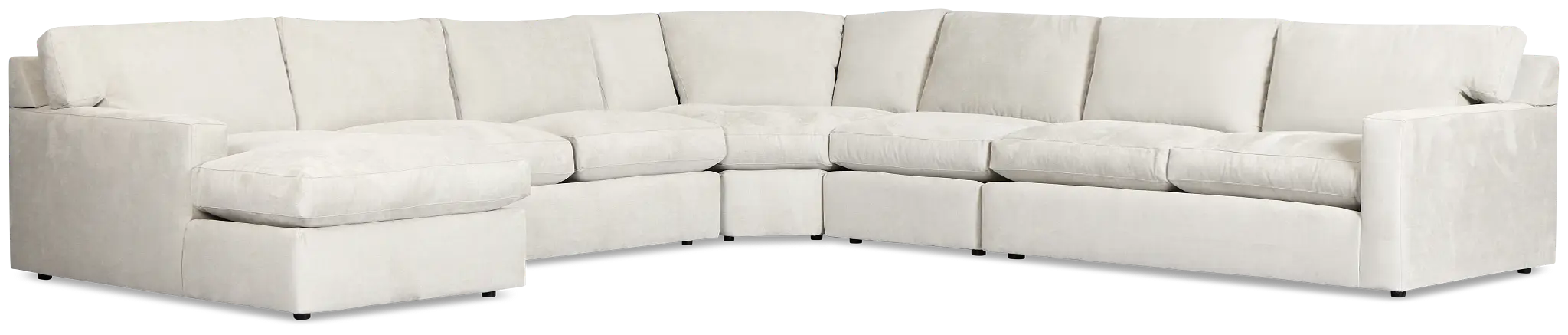 Hudson Gray Fabric Large Left Chaise Wedge Sectional Hudson Gray Fabric Large Left Chaise Wedge Sectional