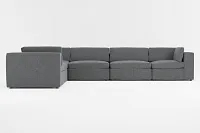 Destin Delray Dark Gray Fabric 6-piece Modular Sectional