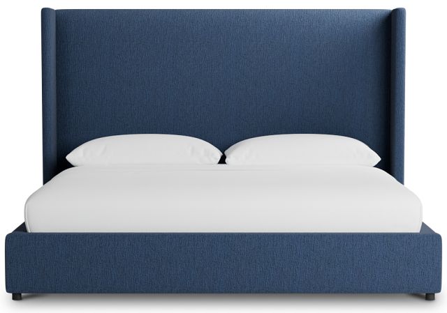 Captiva Revenue Dark Blue 60" Upholstered Shelter Bed