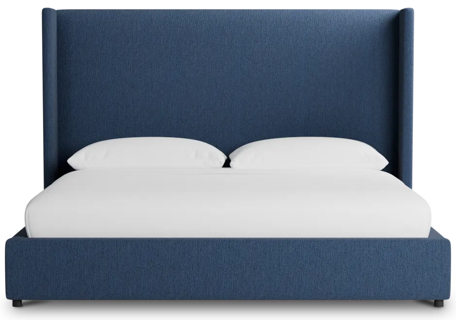 Captiva Revenue Dark Blue 60" Upholstered Shelter Bed