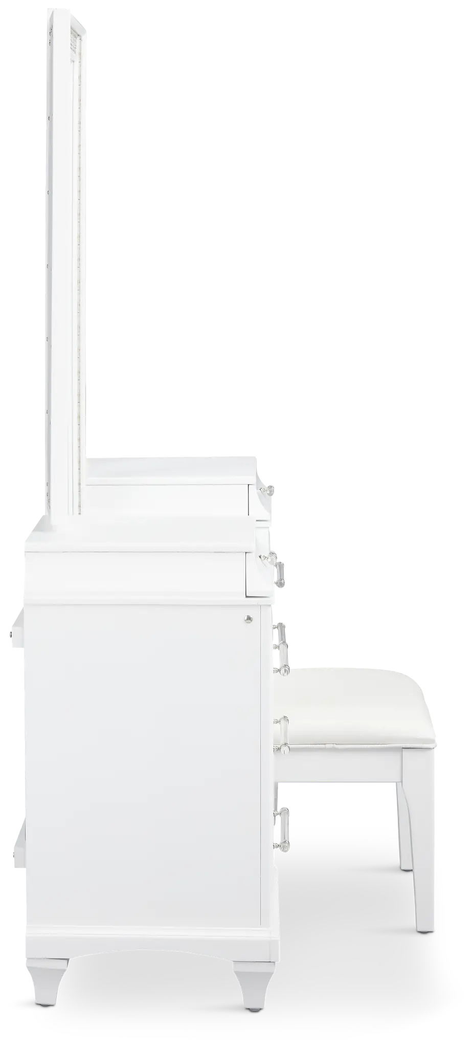 Milan White Vanity & Mirror With Stool Milan White Vanity & Mirror With Stool