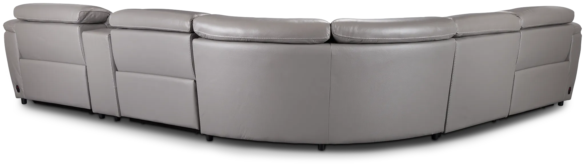 Marion Gray Lthr/vinyl Medium Triple Power 2-arm Sectional