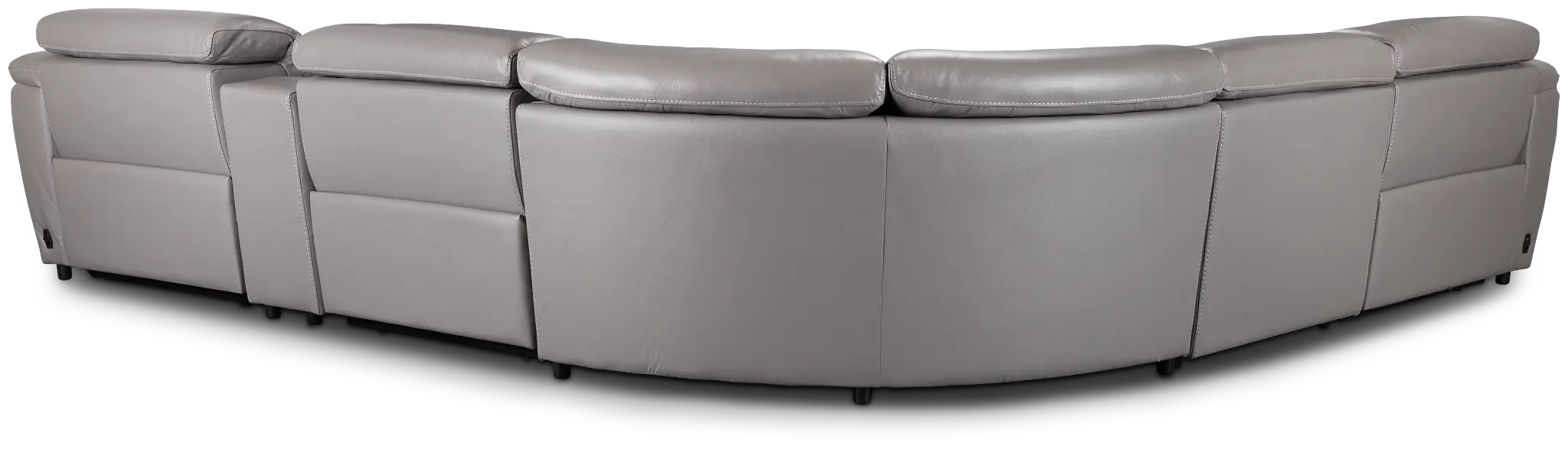 Marion Gray Lthr/vinyl Medium Triple Power 2-arm Sectional Marion Gray Lthr/vinyl Medium Triple Power 2-arm Sectional