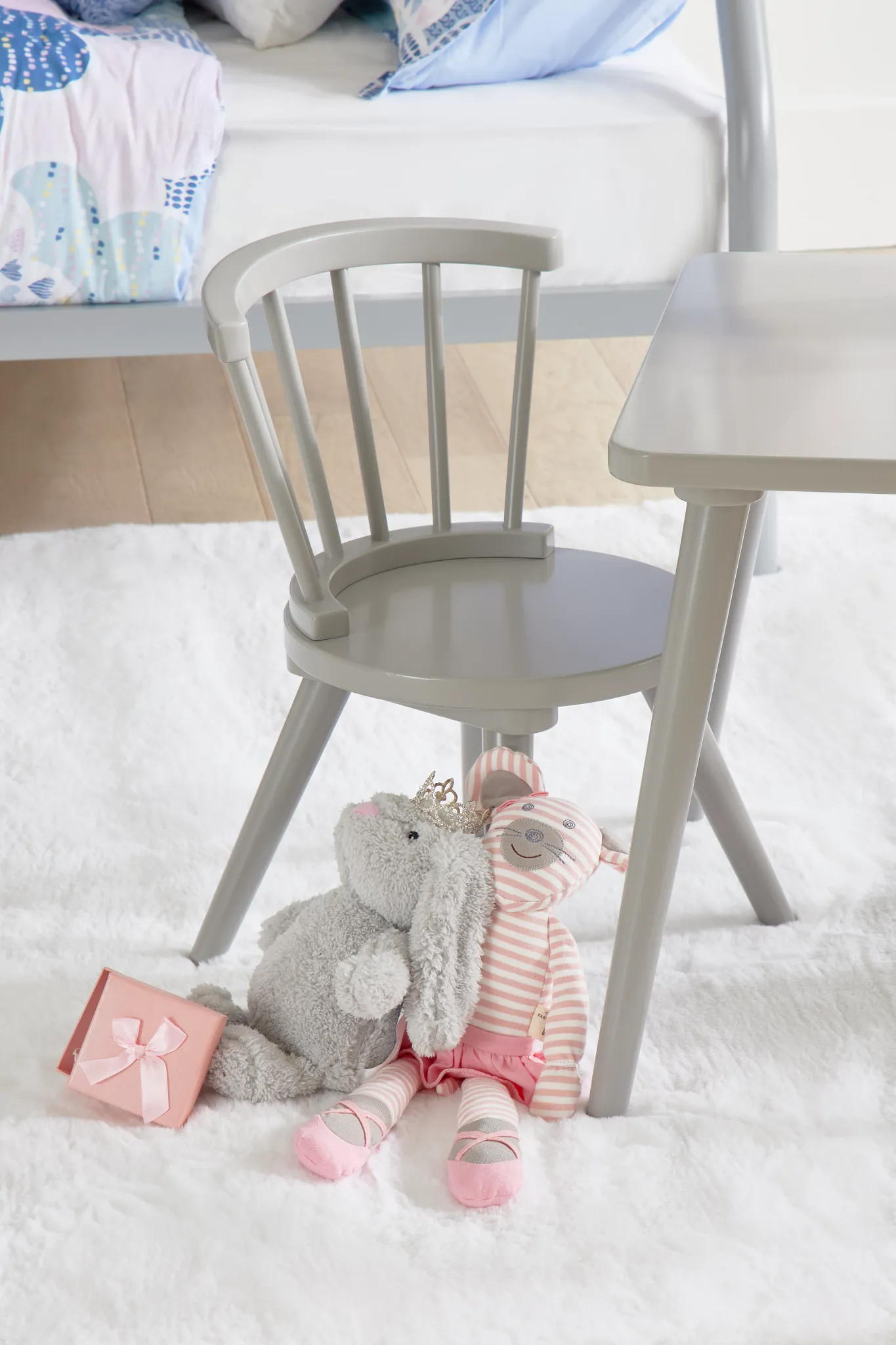 Windsor Gray Table & 2 Chairs