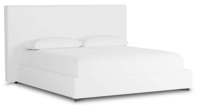 Grayton Suave White 54" Upholstered Platform Bed