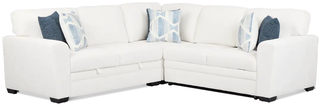 Everly White Fabric Small 2-arm Right Sleeper Storage Sectional Everly White Fabric Small 2-arm Right Sleeper Storage Sectional