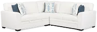Everly White Fabric Small 2-arm Right Sleeper Storage Sectional