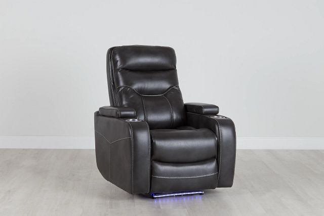 Slater Gray Micro Power Recliner With Power Headrest